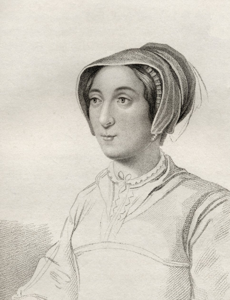 Elizabeth Cooke, gravada por Rivers, ilustração de "Um catálogo de autores reais e nobres, Volume II", publicada em 1806 de English School