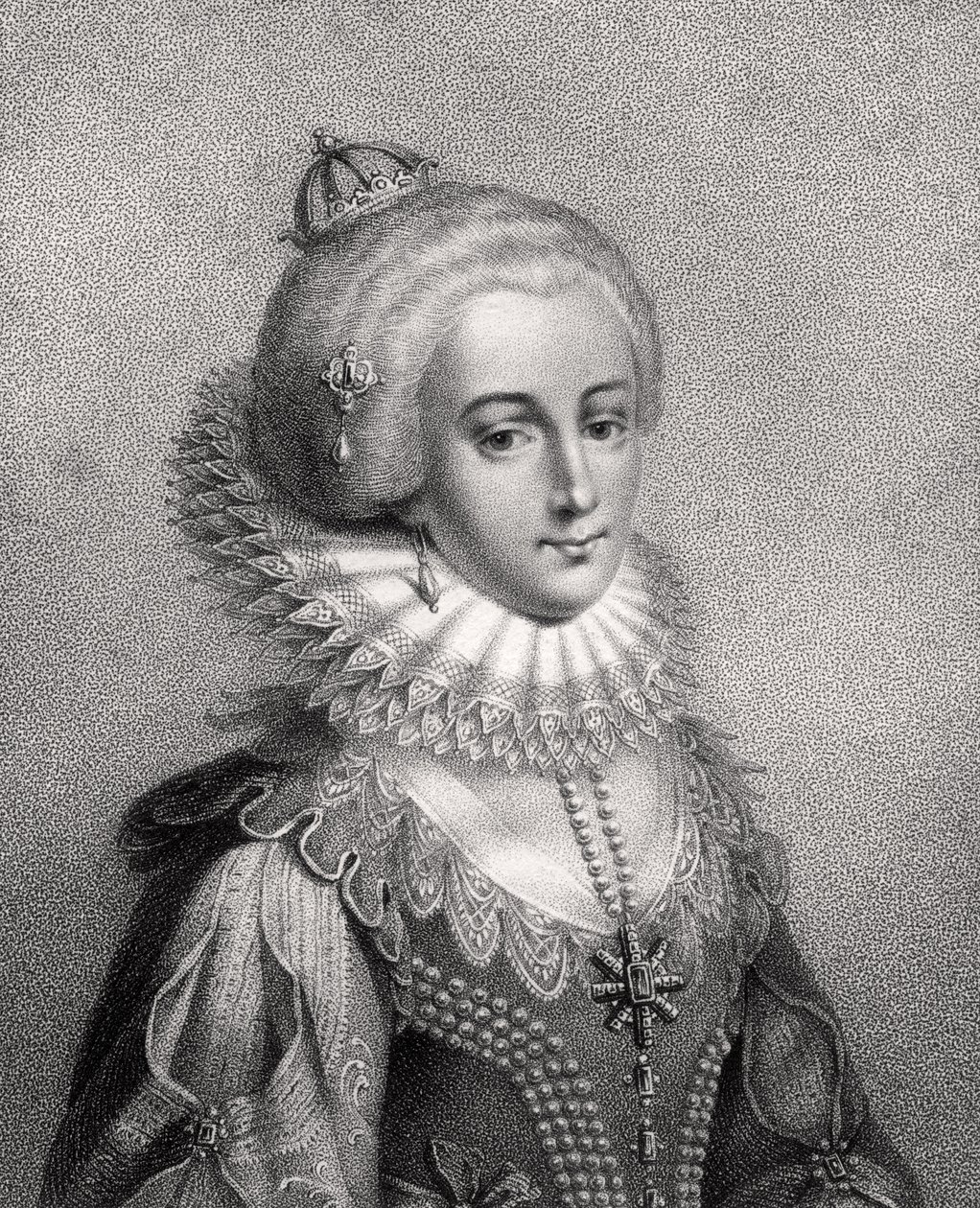 Elizabeth, Rainha da Boêmia, gravada por Bocquet, de "Um Catálogo dos Autores Reais e Nobres", publicada em 1806 de English School