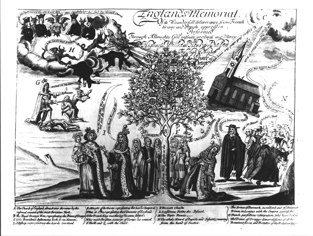 Memorial da Inglaterra, Guilherme de Orange (1650-1702) salvando a Inglaterra e a Europa de vários horrores de English School