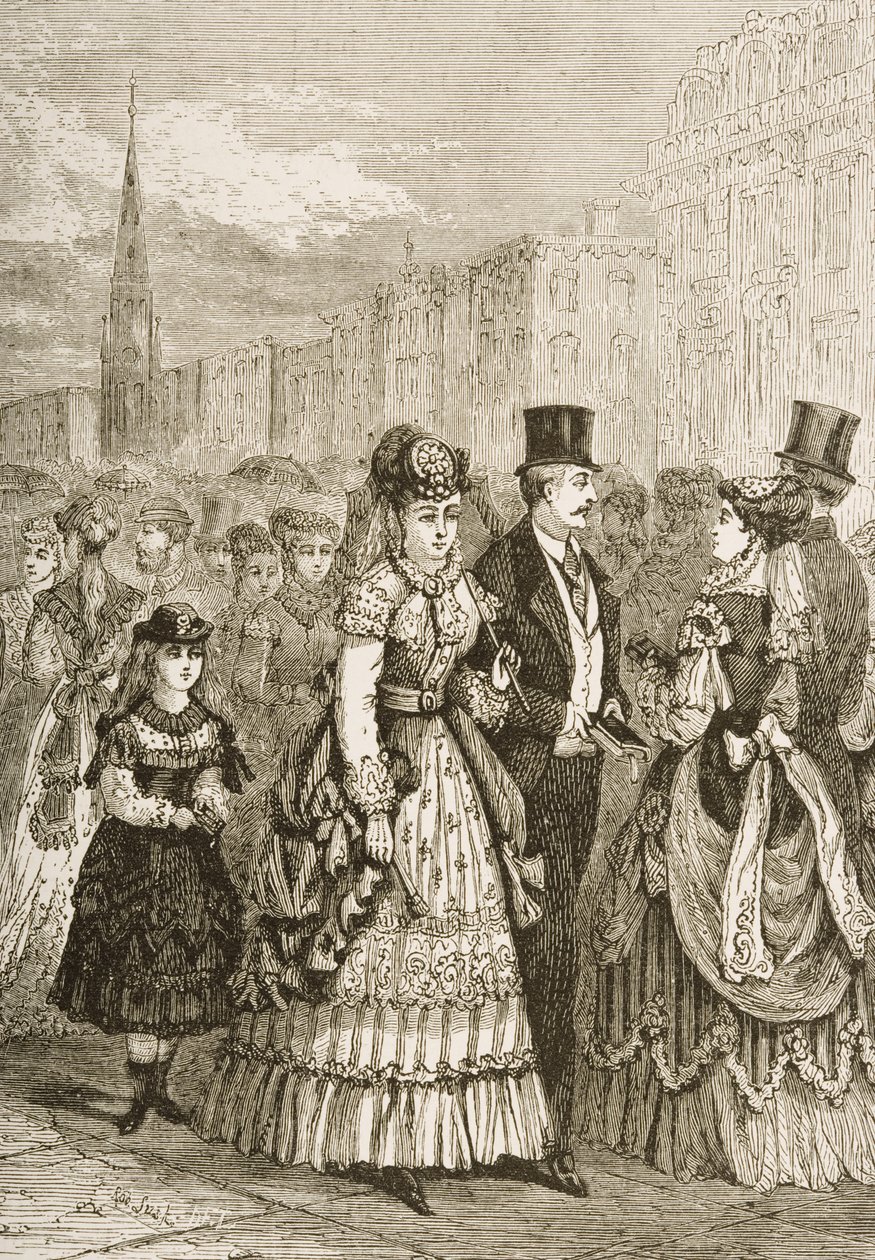 Quinta Avenida, Nova York, em c.1870, de &39;American Pictures&39; publicado pela Sociedade de Tratados Religiosos, 1876 de English School