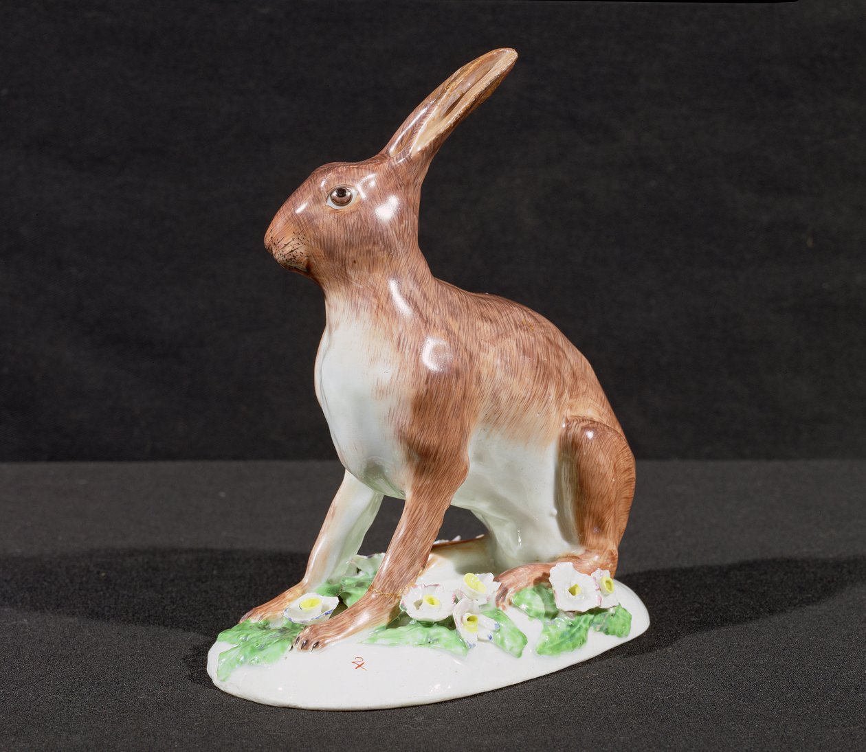 Figura de uma lebre, Plymouth, marca 2 em vermelho, 1769-70 (porcelana) de English School