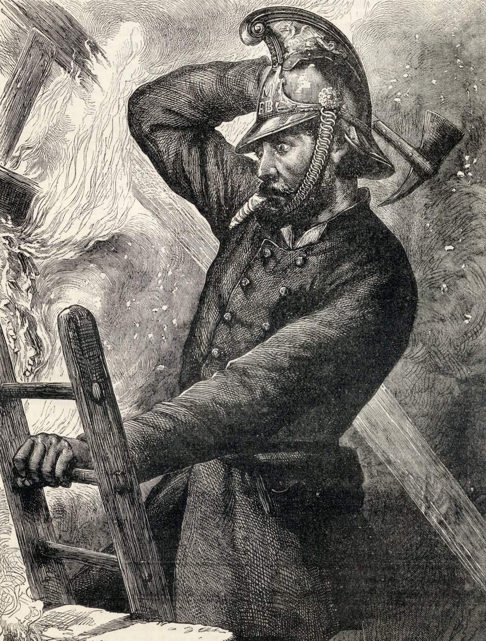 Bombeiro, ilustração da &39;Our Own Magazine&39;, publicada pela Missão de Serviço Especial para Crianças, 1885 de English School