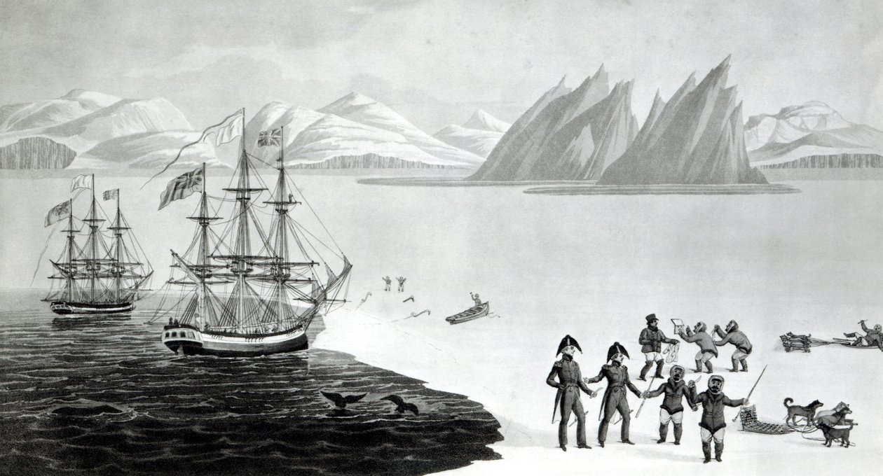 Primeira comunicação com os nativos de Prince Regents Bay, 1818 de English School