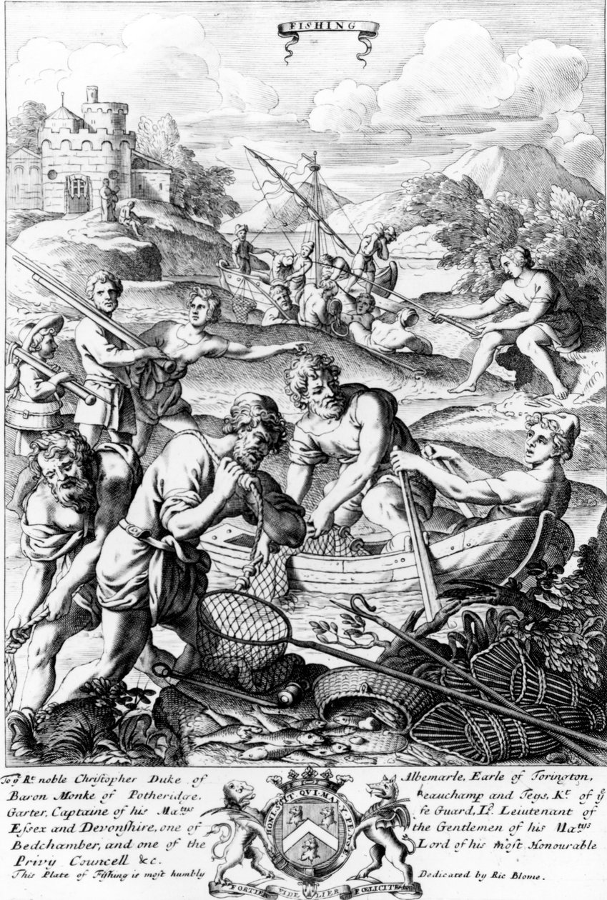 Pesca, de &39;The Gentleman&39;s Recreation&39; publicado por Richard Blome, 1686 de English School