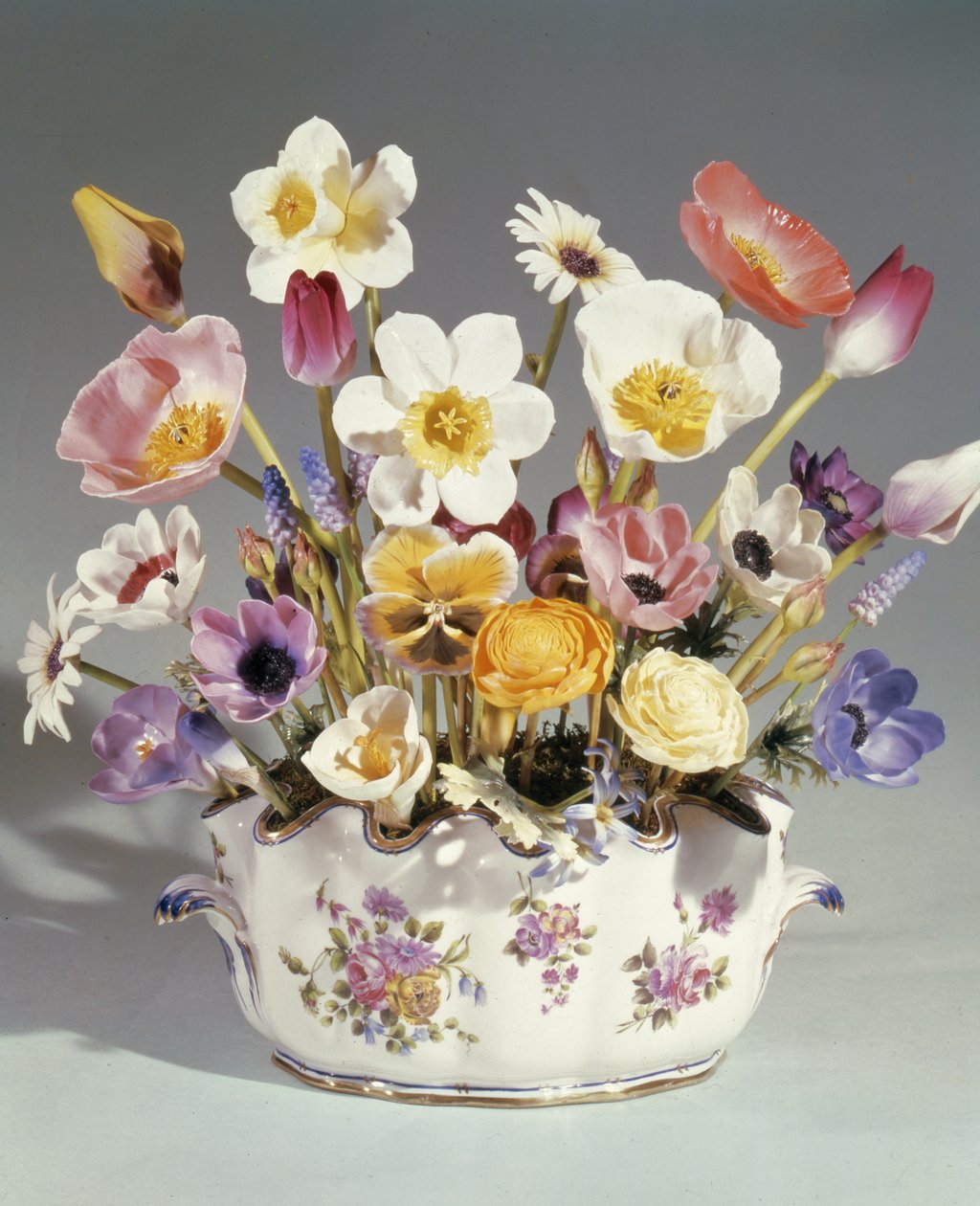 Flores em uma panela, Royal Worcester (porcelana) de English School