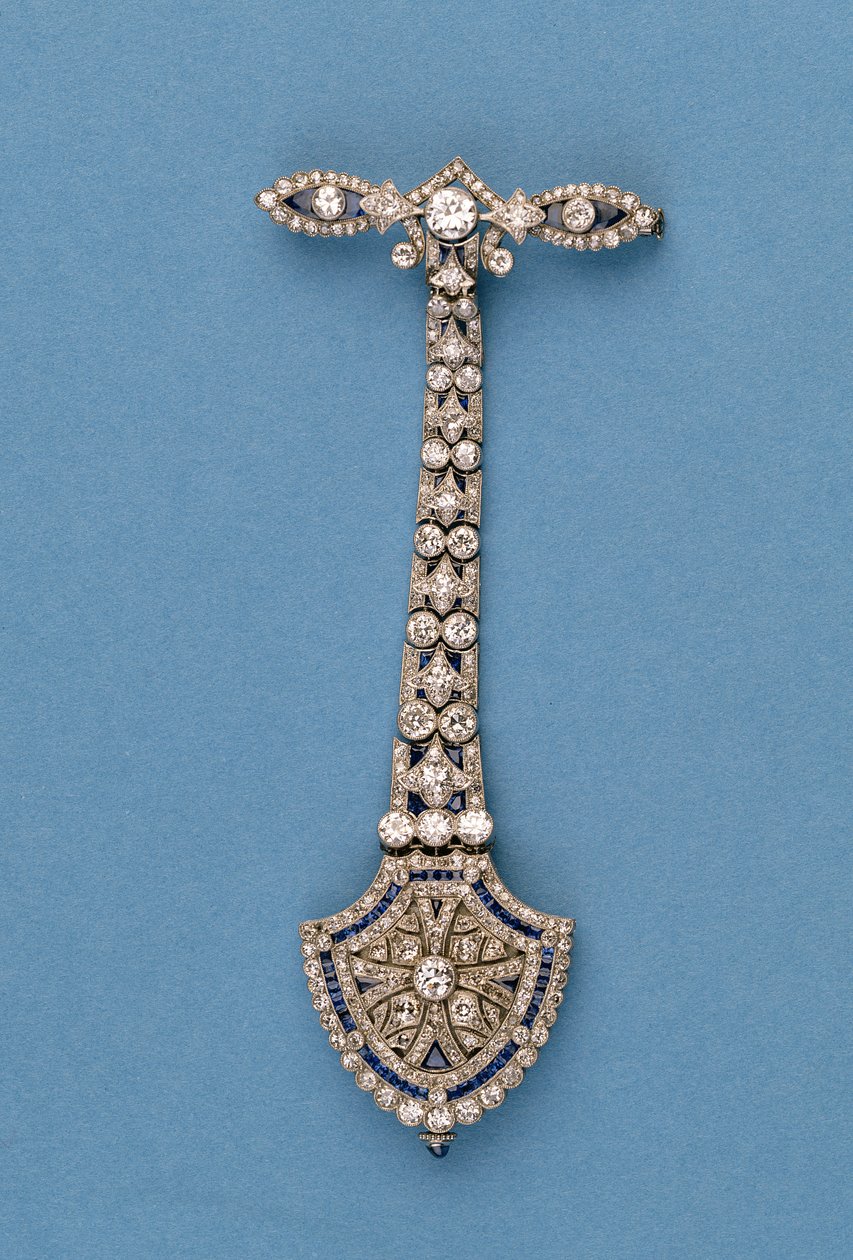 Relógio de bolso (safira e diamante) de English School