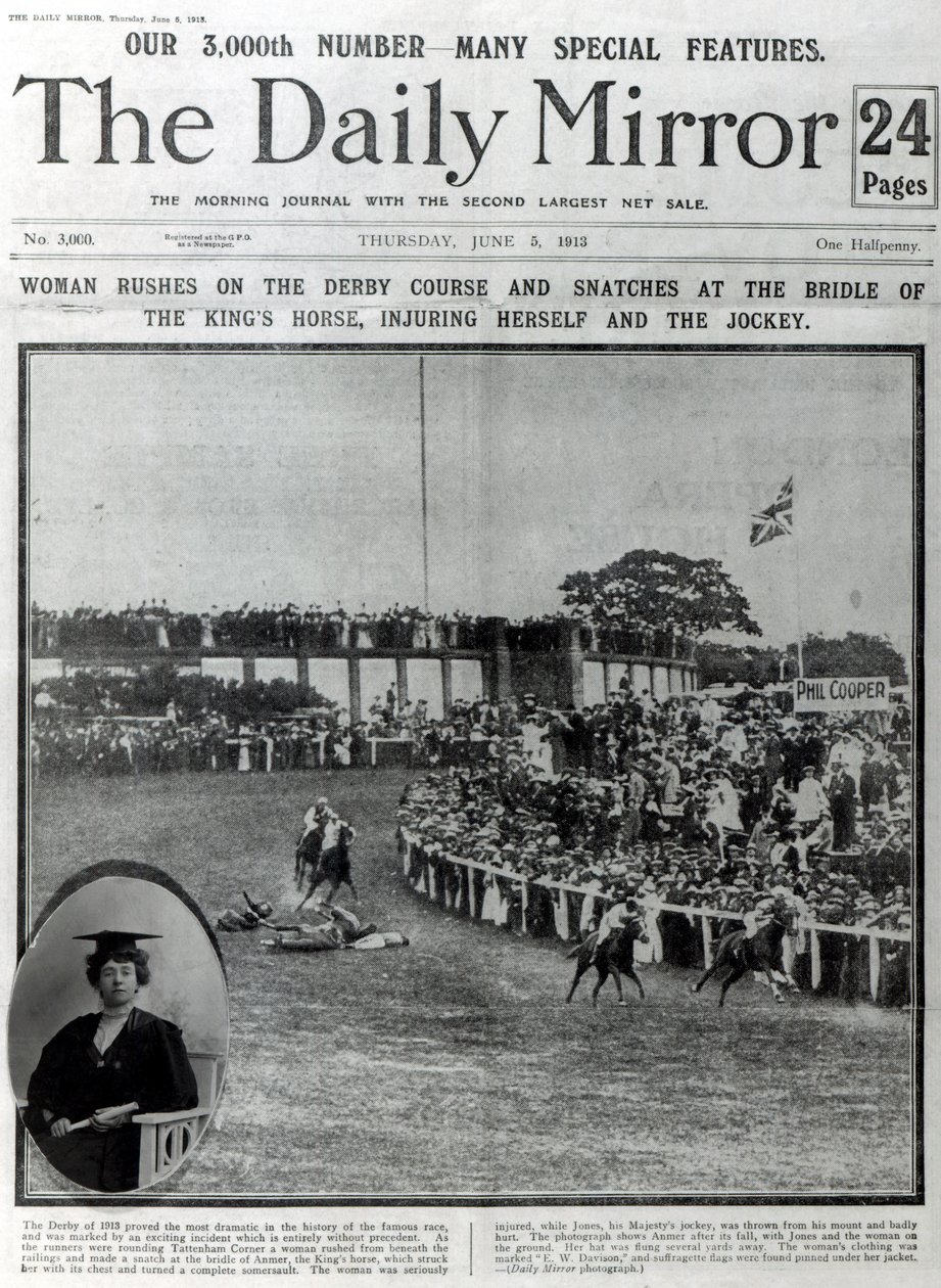 Capa do &39;The Daily Mirror&39;, 5 de junho de 1913 de English School