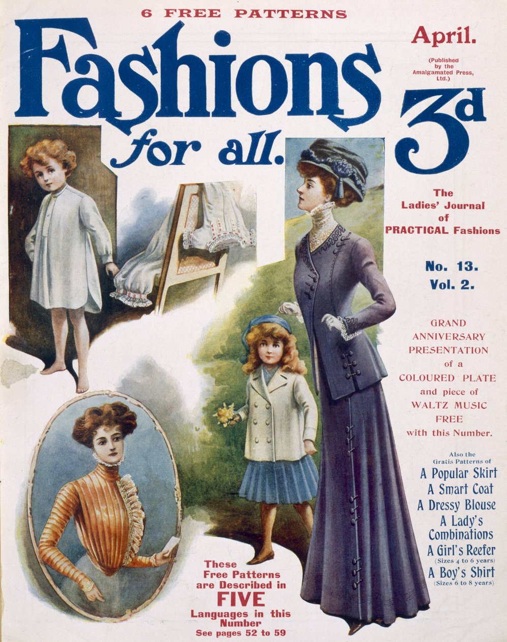 Capa de &39;The Ladies Journal of Practical Fashions&39; No.13 Vol.2 de English School