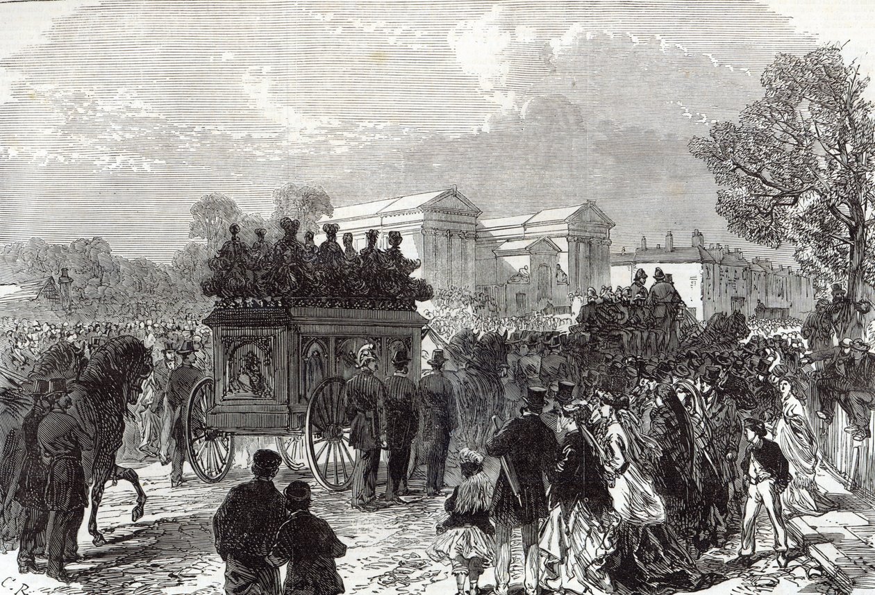 Funeral do sargento Brett, o policial morto pelos fenianos em Manchester, de "The Illustrated London News", 28 de setembro de 1867 de English School