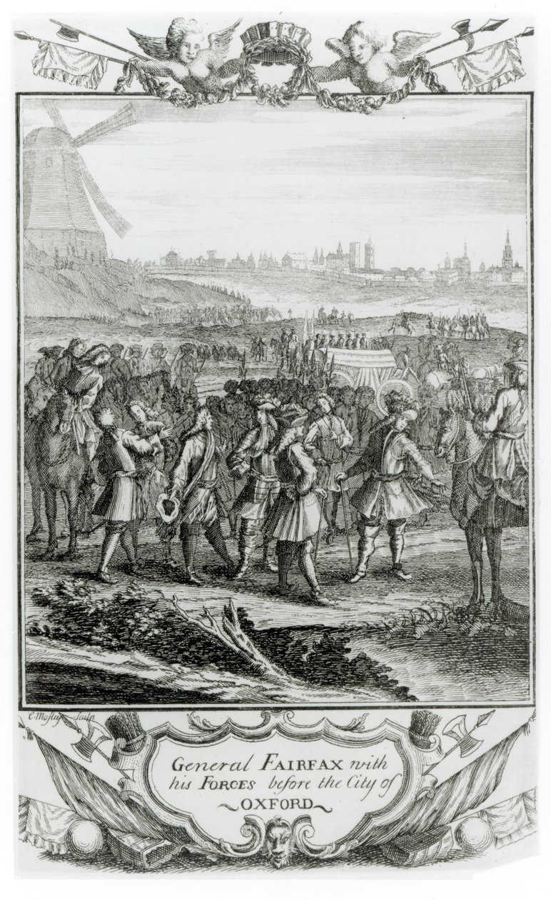 General Fairfax com suas forças antes da cidade de Oxford de English School