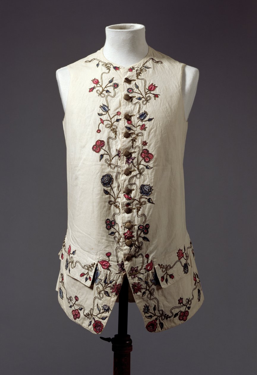 Colete Gentlemans, c.1760-70 (linho) de English School