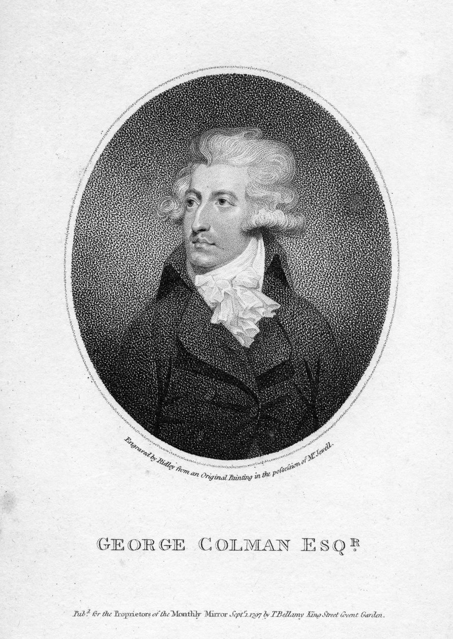 George Colman, o Jovem, gravado por William Ridley, 1797 de English School
