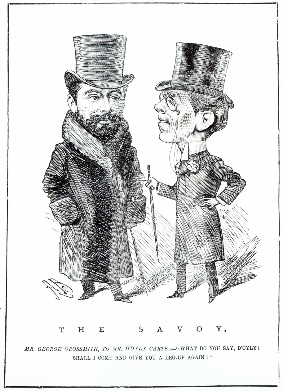 George Grossmith Jnr. e Richard D&39;Oyly Carte no &39;The Savoy&39;, publicado em &39;The Entr&39;acte&39;, 31 de março de 1894 de English School
