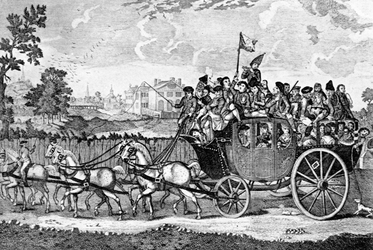 Indo para enterrar justo, 1750 de English School