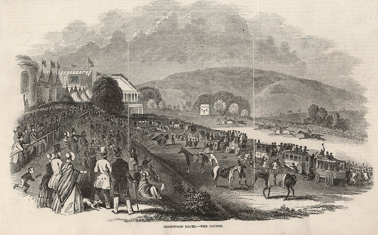 Goodwood Races: the Course, de &39;The Illustrated London News&39;, 1º de agosto de 1846 de English School