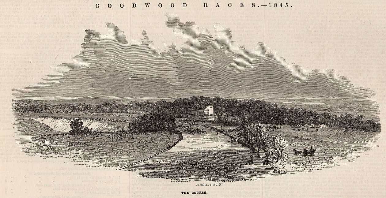 Goodwood Races: the Course, de &39;The Illustrated London News&39;, 2 de agosto de 1845 de English School