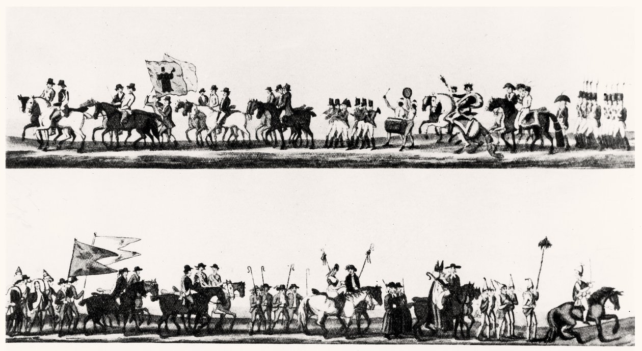 Grande Festival de Woolcombers, penteeiros e tintureiros em Darlington, 3 de fevereiro de 1825 de English School