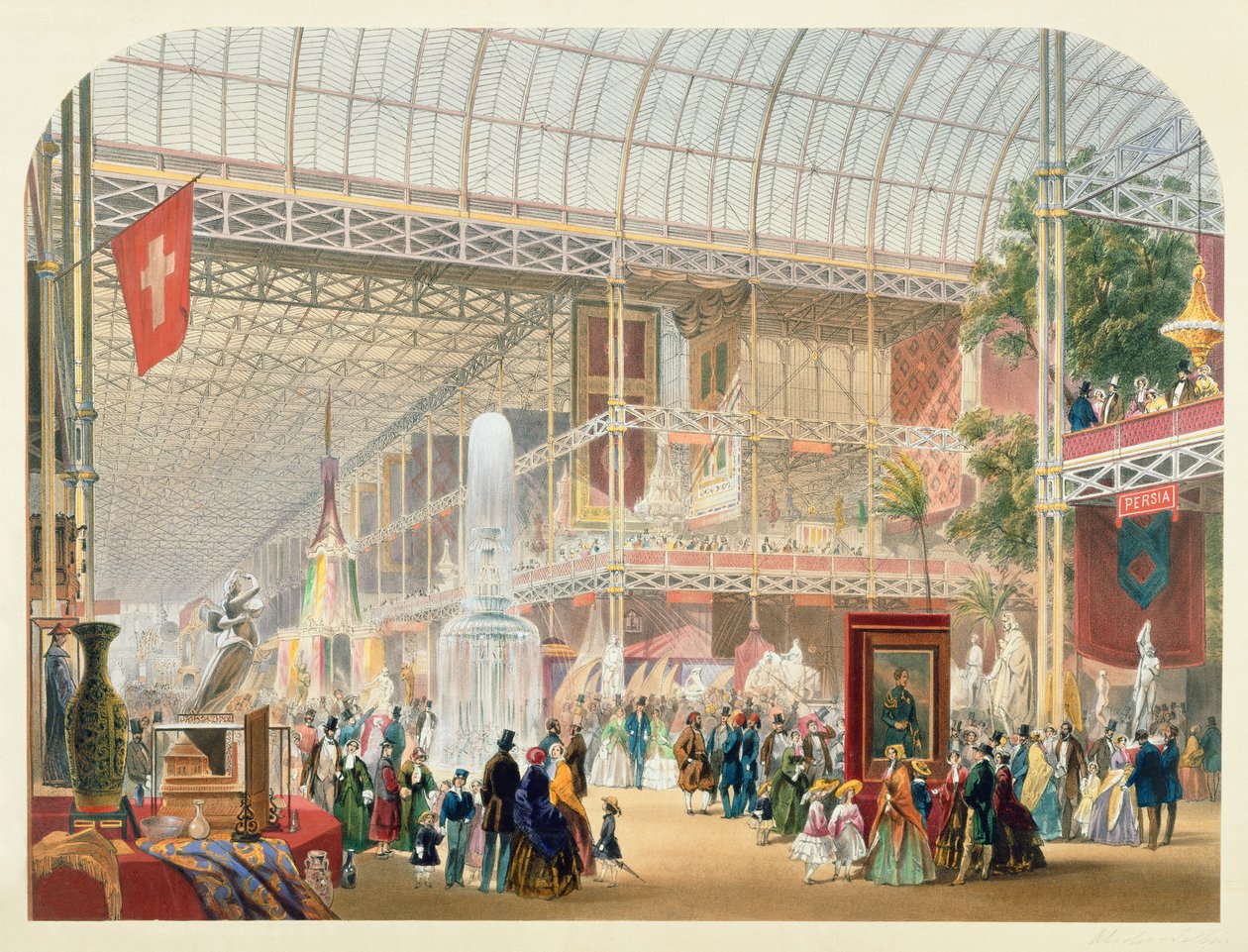 Grande Exposição, 1851: Transepto Central do Palácio de Cristal de English School
