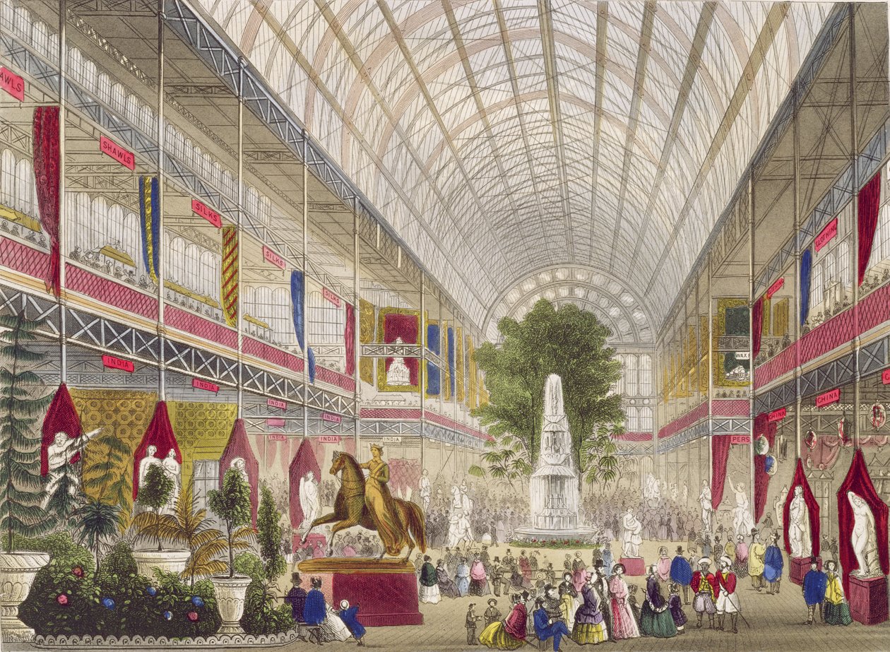 Grande Exposição, 1851: South Transept, do Interior da Grande Exposição (pub. By Read & Co.) (imprimir) (ver também 6246) de English School