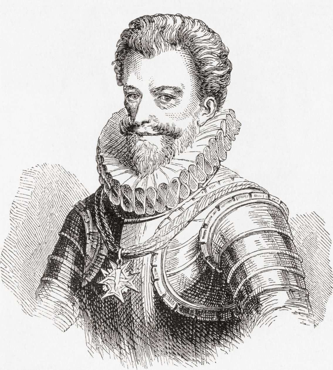 Henrique I, Príncipe de Joinville, Duque de Guise, Conde de Eu, 1550-1588, também conhecido como Le Balafre (Scarface), de Ward e Locks, História Ilustrada do Mundo, pub. c.1882 de English School