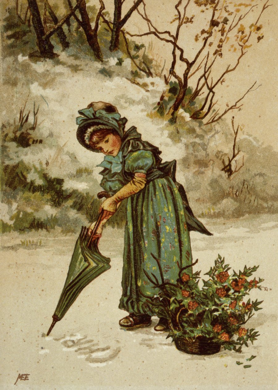 Ramos de azevinho, ilustração de livro de English School