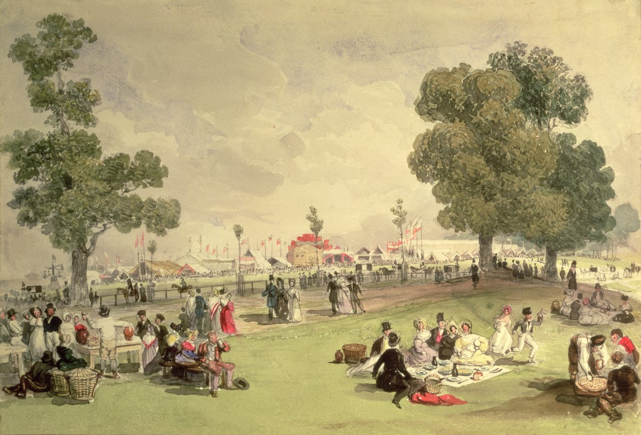 Hyde Park, vista da Feira da Coroação, 28 de junho de 1838 (wc no papel) de English School