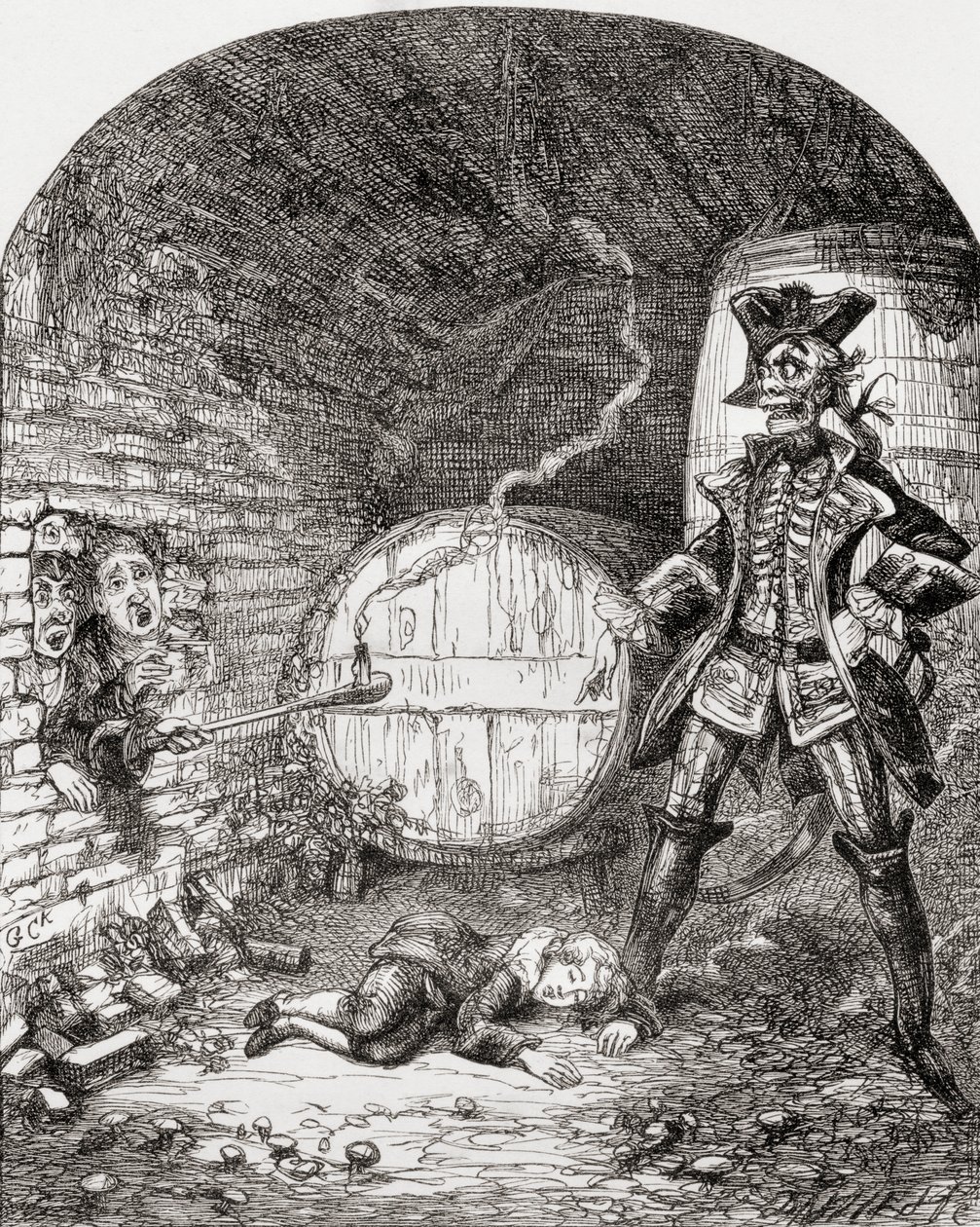 Ilustração em homenagem a Georhe Cruikshank para o poema &39;The Wedding Day&39;, de &39;The Ingoldsby Legends ou Mirth and Marvels&39;, de Thomas Ingoldsby, publicado em 1865 de English School