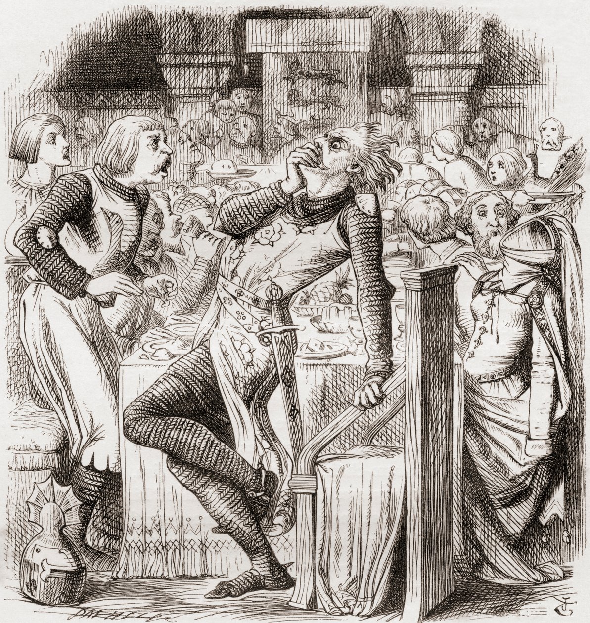 Ilustração em homenagem a J. Tenniel para o poema &39;The Blasphemer&39;s Warning&39;, de &39;The Ingoldsby Legends ou Mirth and Marvels&39;, de Thomas Ingoldsby, publicado em 1865 de English School