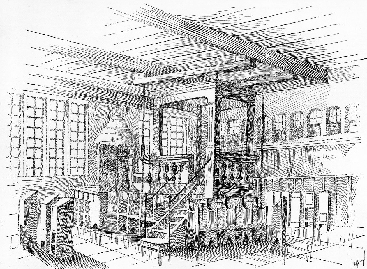 Interior, de, um, antigas, sinagoga, em, Metz, alemanha de English School