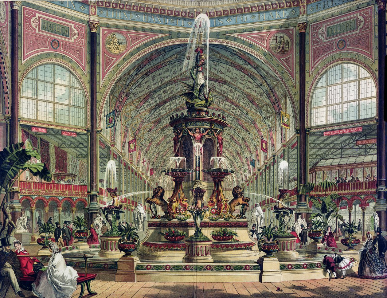 Interior do Palácio de Cristal (litografia a cores) de English School