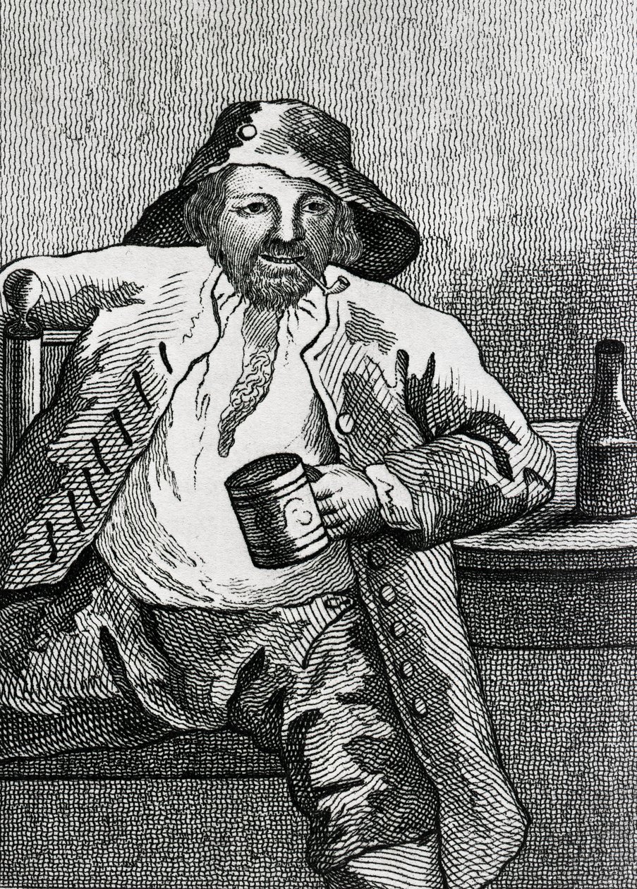 Jack Fletcher, o tolo de Wargrave, ilustração de &39;As vidas e retratos de personagens notáveis&39; por James Caulfield, publicado em 1819 de English School