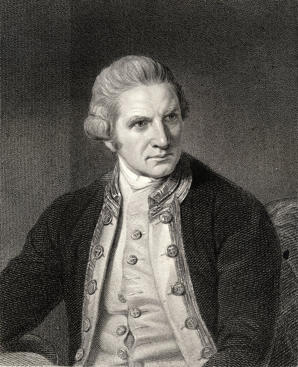 James Cook (1728-79) de "A Galeria dos Retratos", publicado em 1833 de English School