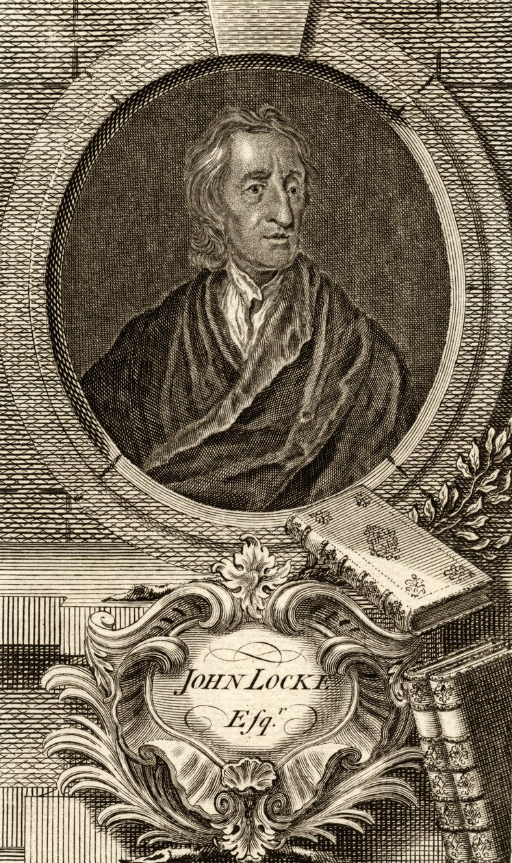 John Locke (1632-1704) de "A Galeria dos Retratos", publicado em 1833 de English School