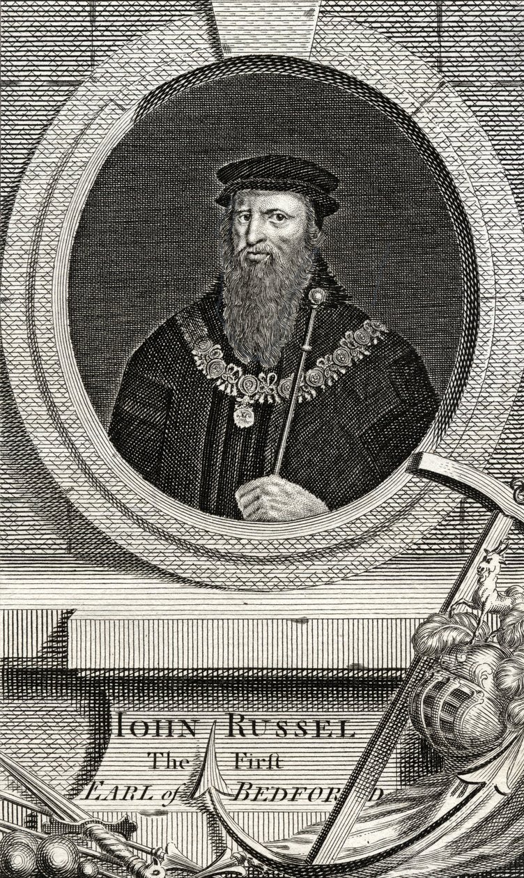 John Russell (1485-1555) 1º Conde de Bedford, da &39;Galeria dos Retratos&39;, publicado em 1833 de English School
