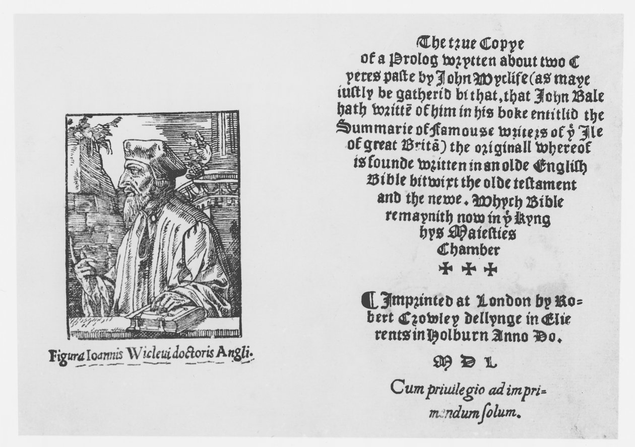 John Wycliffe (1328-84) 1548 de English School