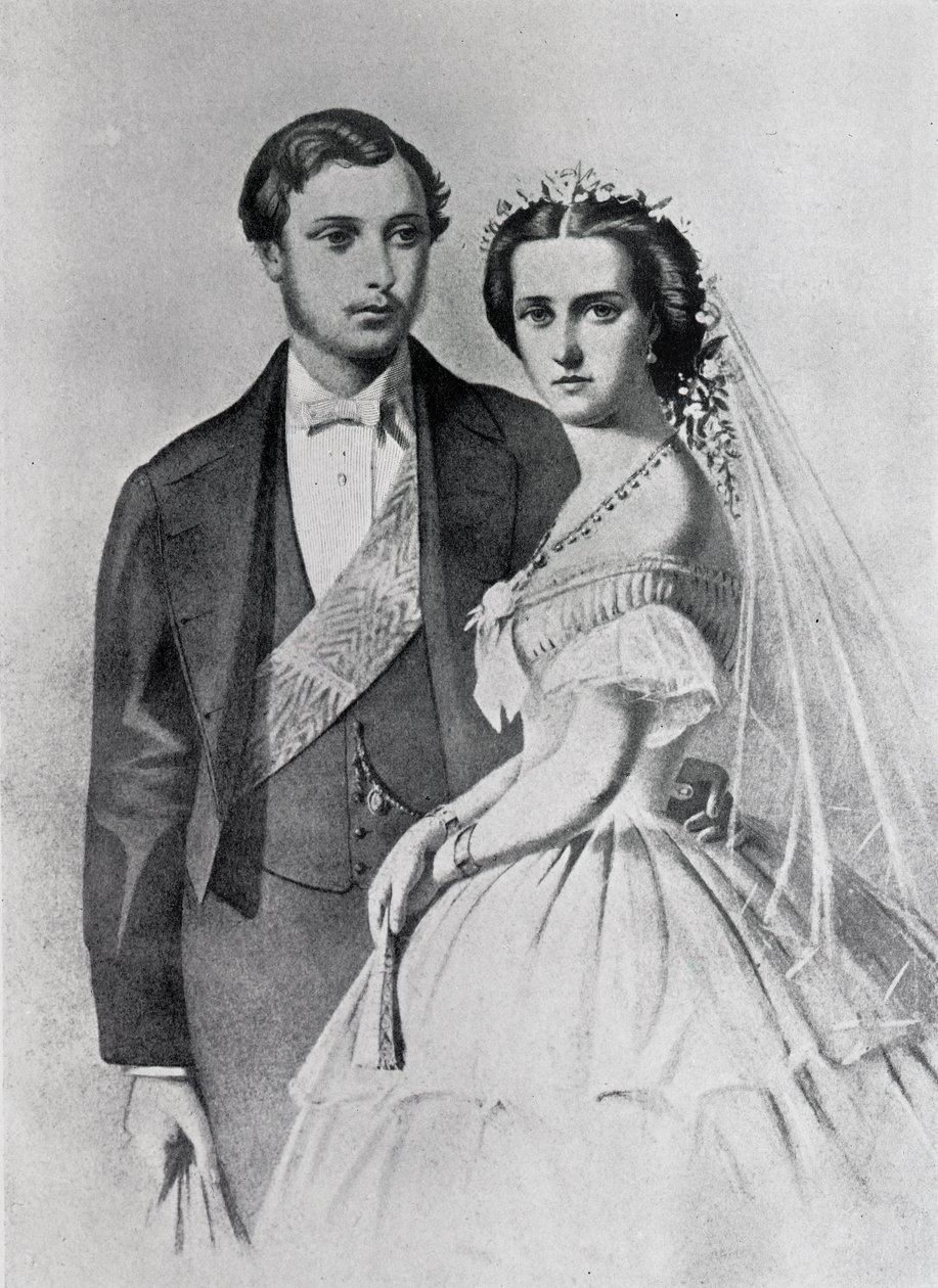 Rei Edward e a Rainha Alexandra na época de seu casamento de English School