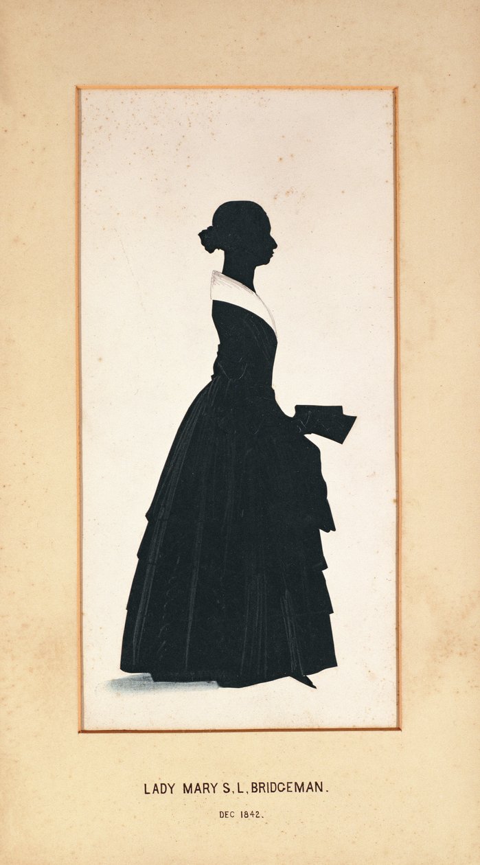 Lady Mary Bridgeman, silhueta de um artista desconhecido, 1842 (papel) de English School