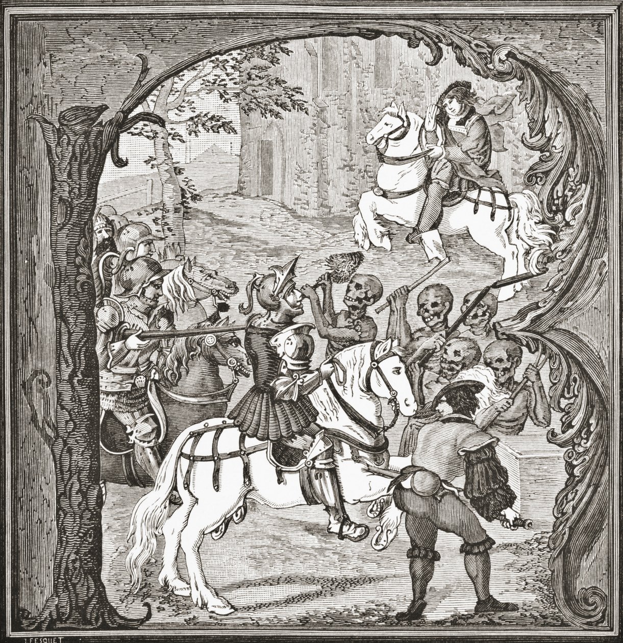 Lenda dos Três Mortos e os Três Vivos, 1878 de English School