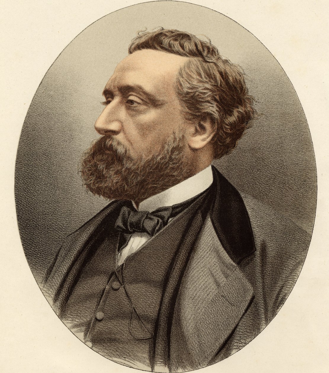 Leon Michel Gambetta (1838-82) de "A Galeria dos Retratos", publicado em 1833 de English School