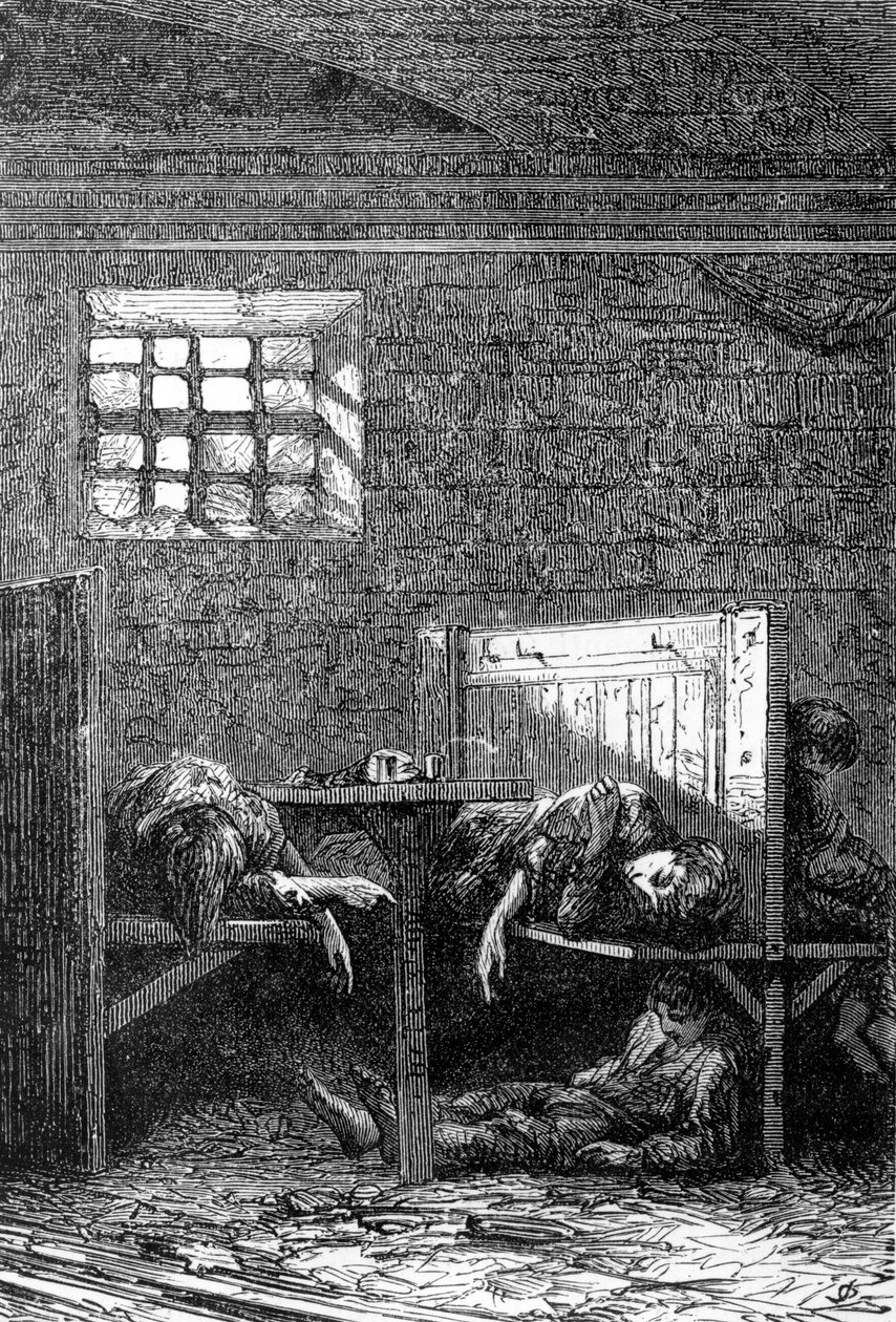 Little Sleeping Vagabonds, ilustração de &39;Ricordi di Londra&39; por Edmondo de Amicis, publicado em 1874 de English School