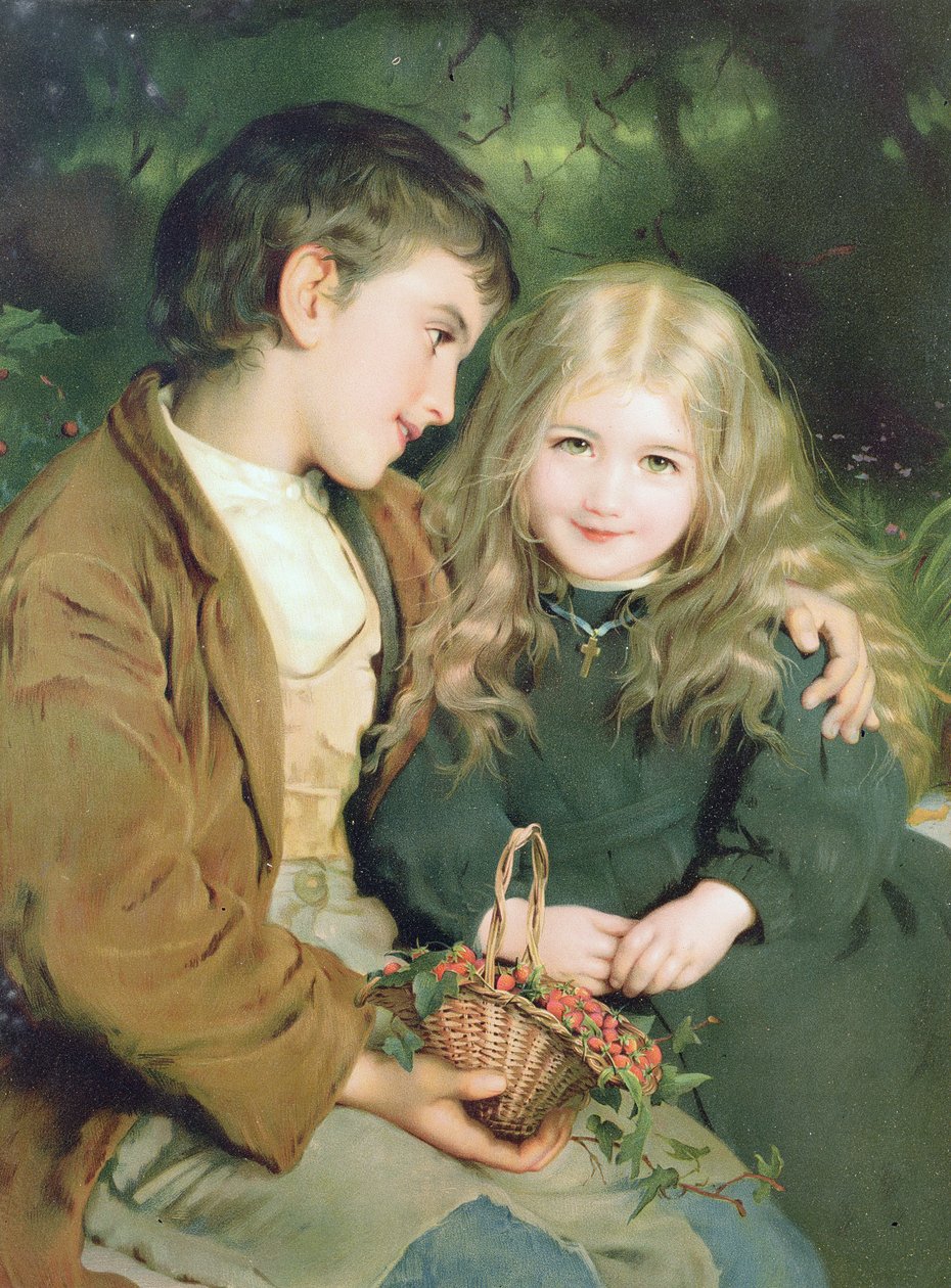 Queridos pequenos, de um anuário das peras, c.1880 de English School