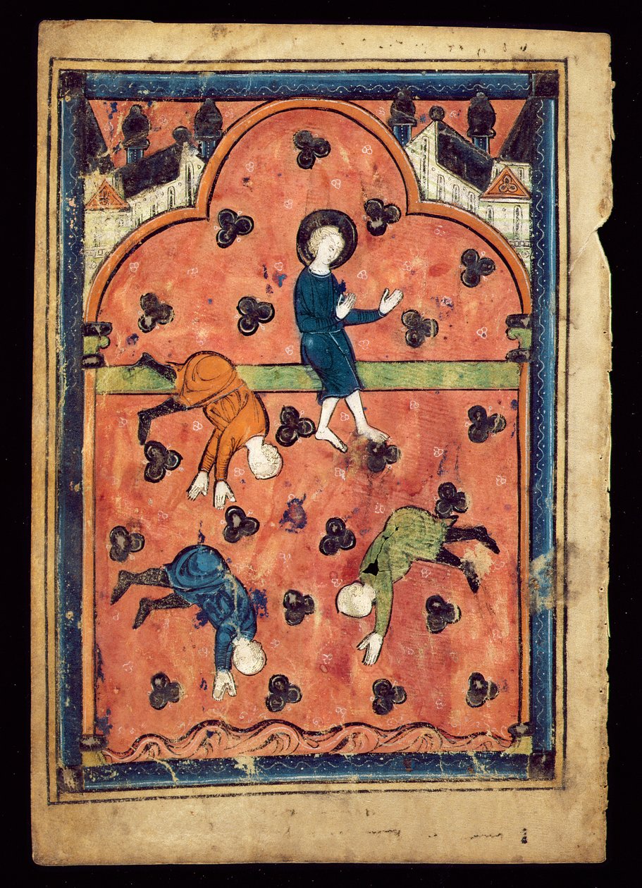 MS 1148-1993v História apócrifa do menino Jesus andando em um raio de sol, folha de um saltério de English School