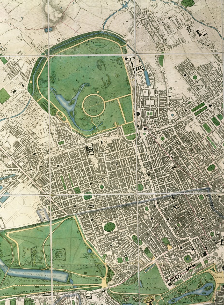 Mapa da Regent Street, c.1830 (ver também 70176) de English School