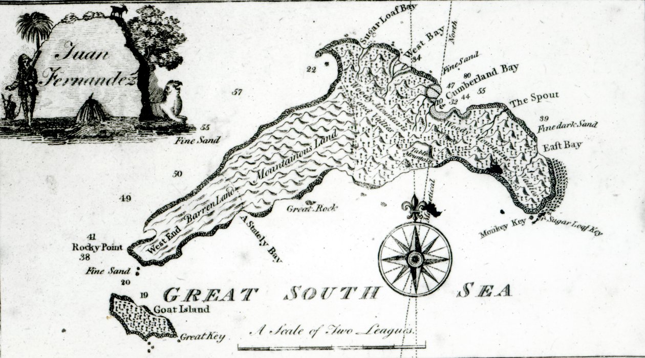 Mapa da Ilha do Pacífico Sul, 1800 de English School