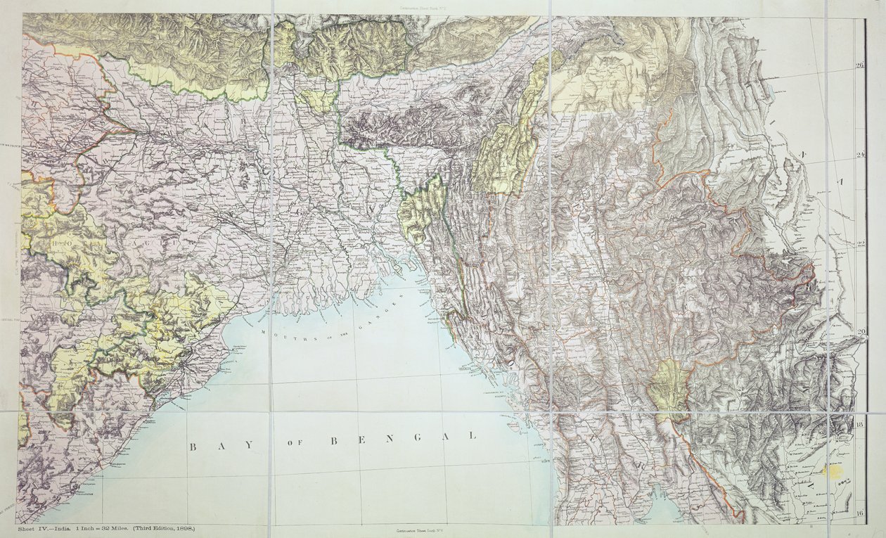 Mapa da Baía de Bengala, 1898 de English School