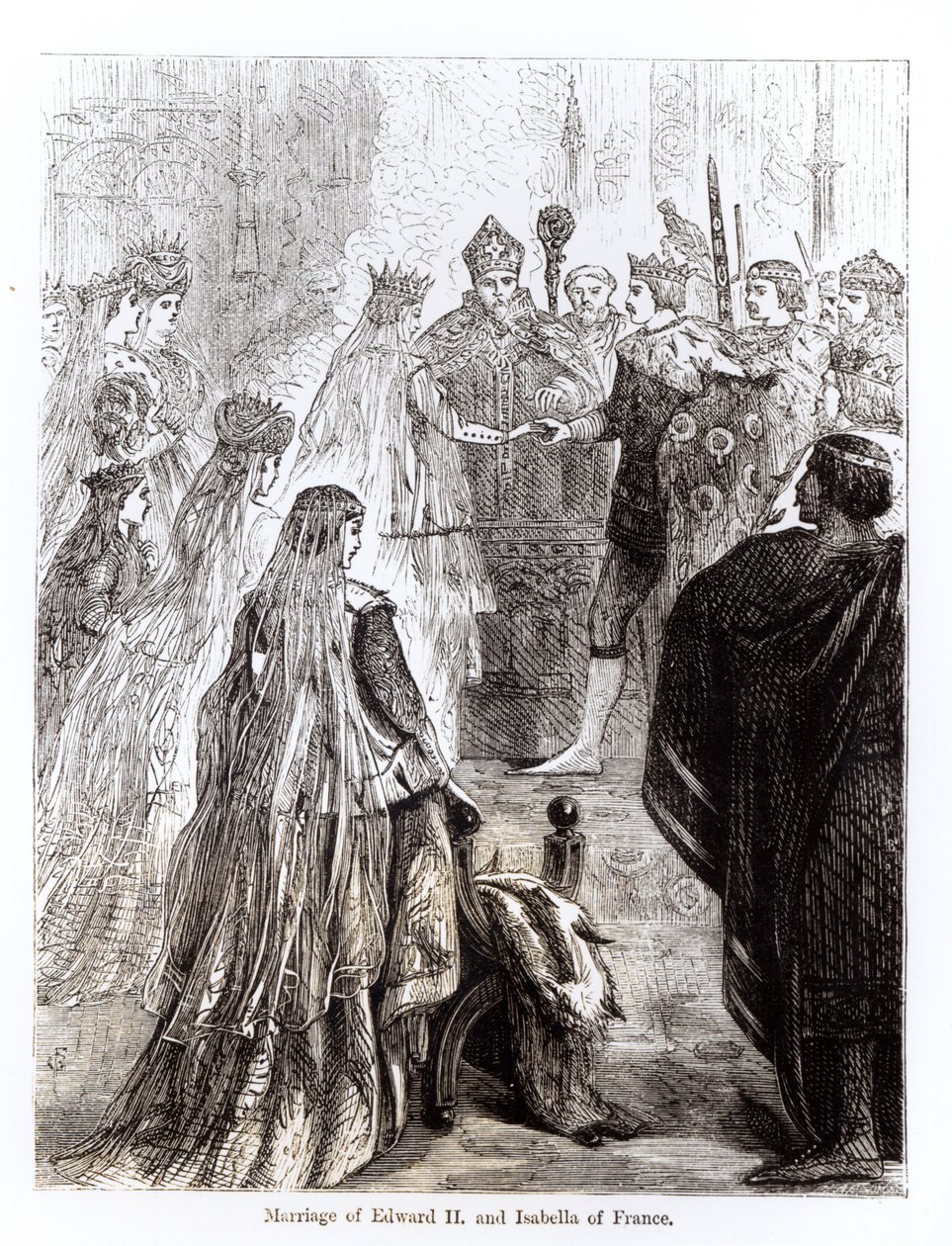 Casamento de Eduardo II (1284-1327) e Isabella da França (1292-1358) de English School