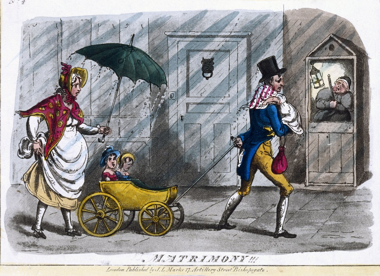 Matrimônio !, c.1810 (gravura colorida) de English School
