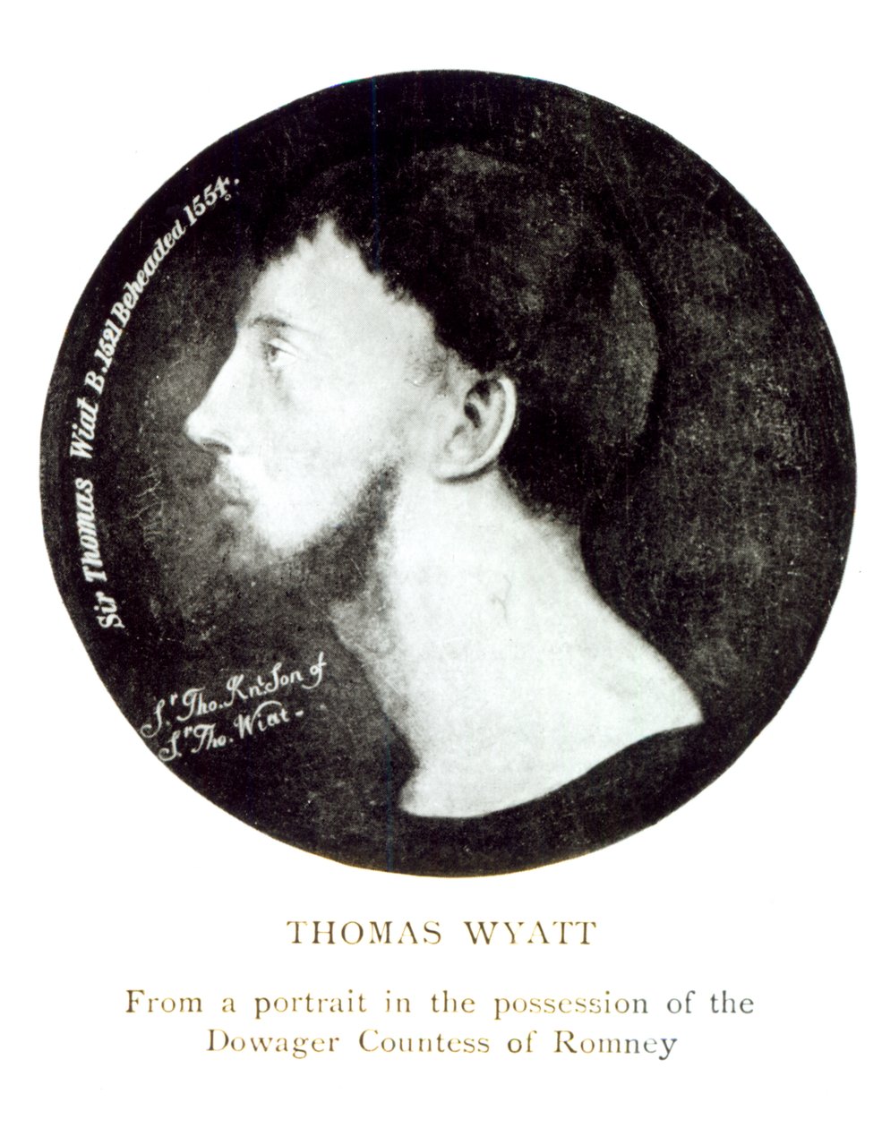 Retrato do medalhão de Sir Thomas Wyatt o mais novo (c.1521-54) de English School