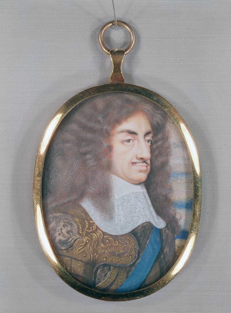 Miniatura de Carlos II (wc em pergaminho) de English School