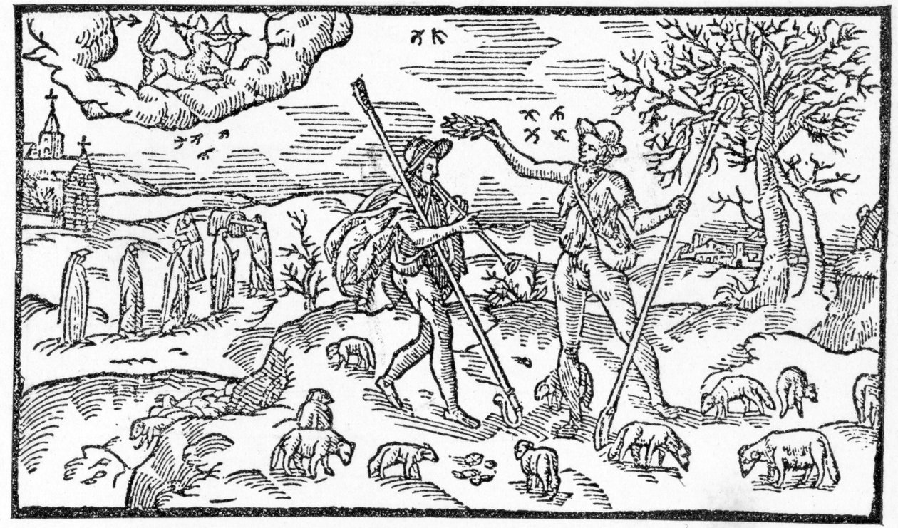 Mês de novembro, de &39;The Shepheardes Calender&39;by Esmond Spenser (1552-99), fac-símile do original publicado em 1579 de English School